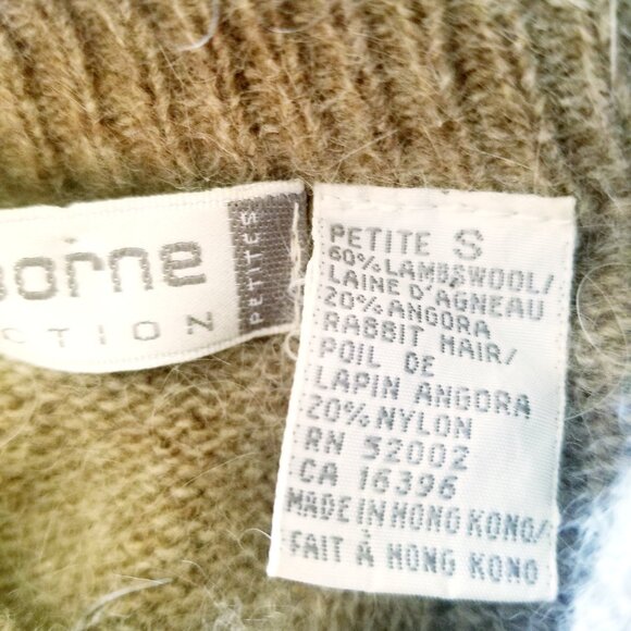 Vintage Liz Claiborne Angora Wool Floral Sweater S Petite - Picture 6 of 6